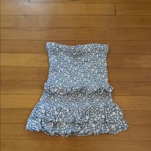Vintage Havana Blue and White Floral  Mini Skirt